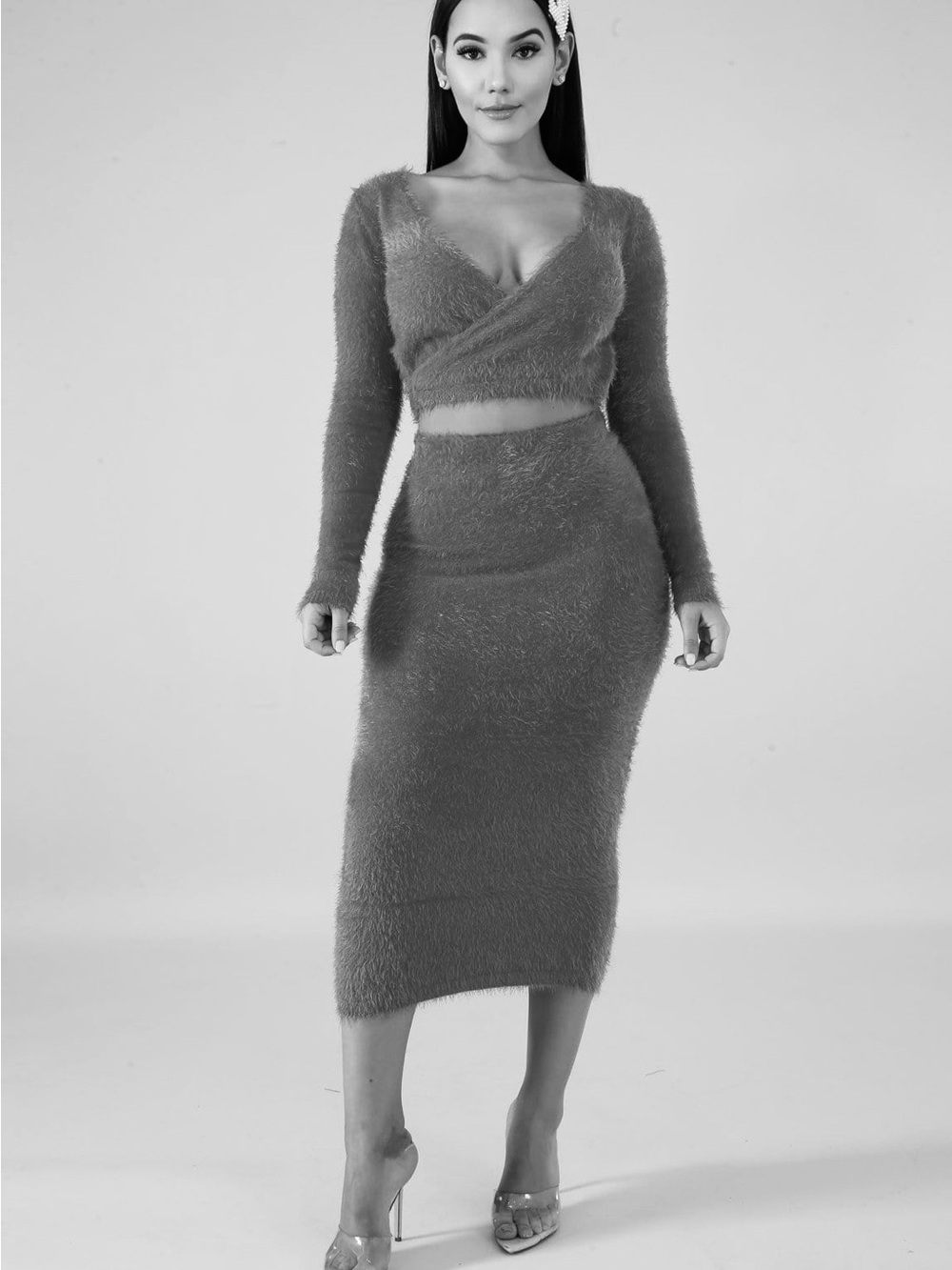 Hera Collection Fuzzy 2 Piece Skirt Set